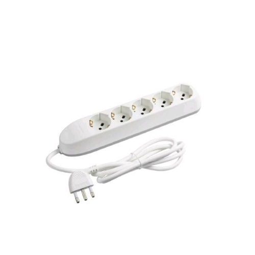 BTICINO MULTIPRESA 5 SCHUKO/BIPASSO CAVO 1.5 MT SPINA ITA ANGOLATA BIANCO